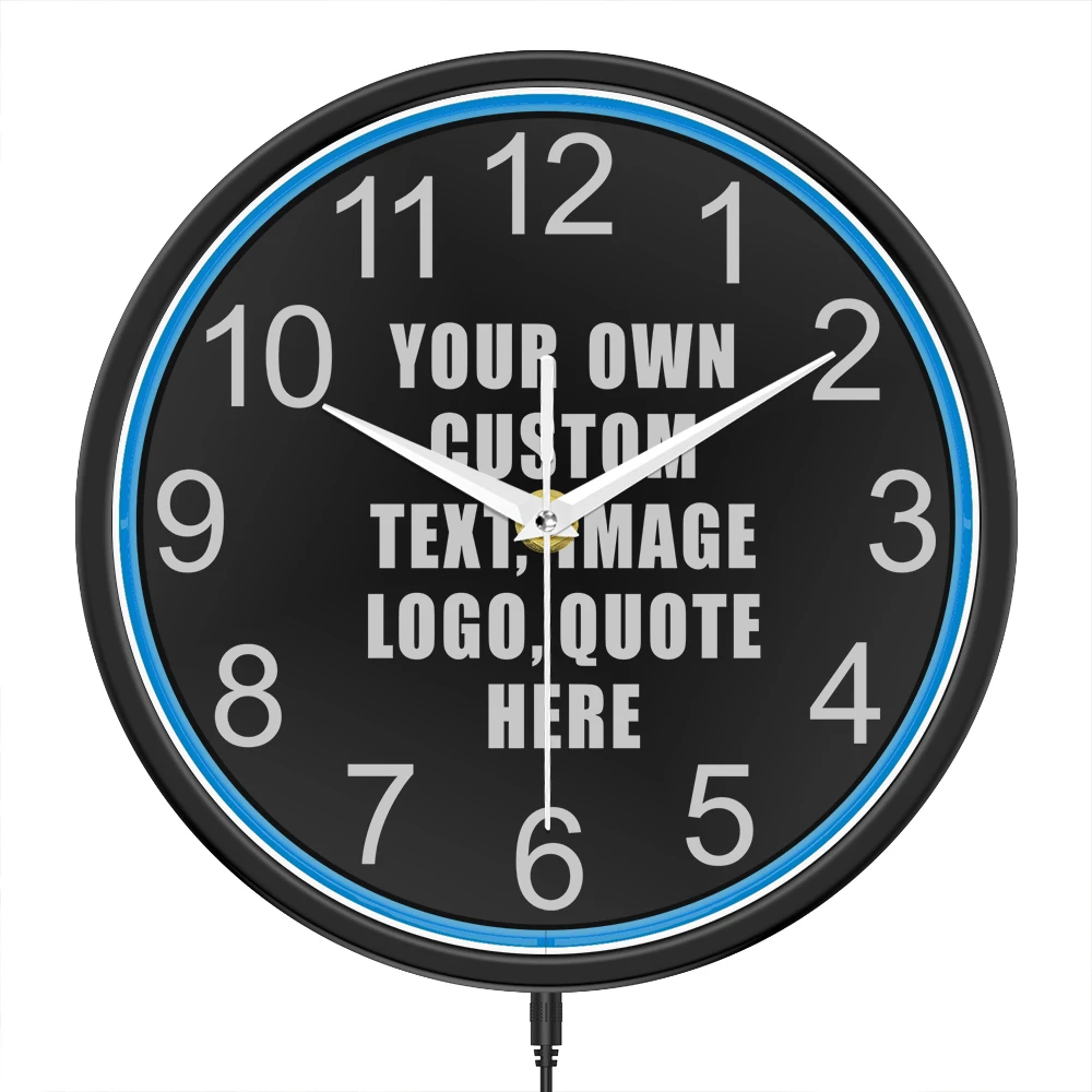Barber Shop Red Neon Logo Metal Frame Wall Clock for Man Cave Barbering Business Sign Flexible Flex illuminated Neon Wall Clock