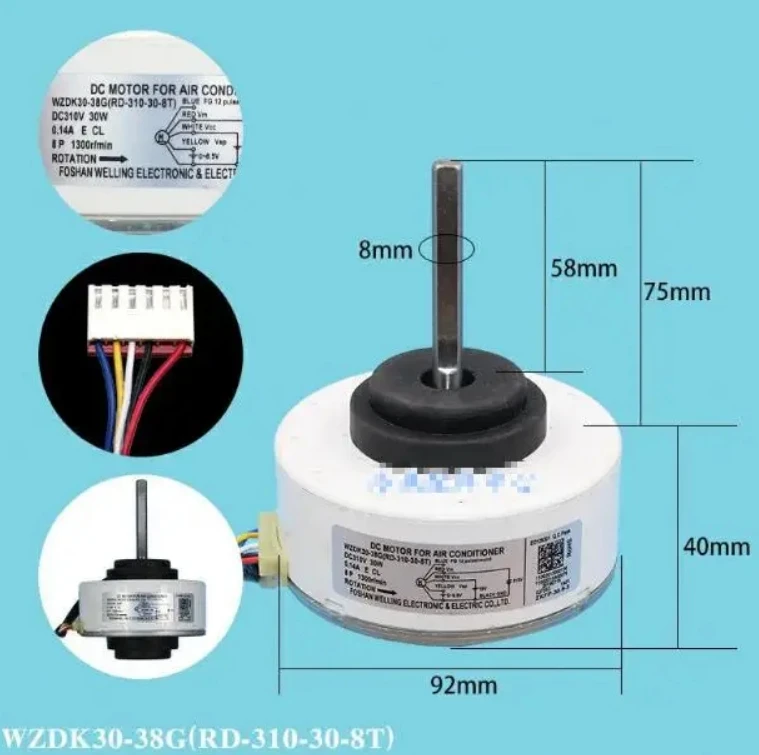 New WZDK30-38G(RD-310-30-8 WZDK30-38G-1 RD-310-30-8T Midea Air conditioning DC fan
