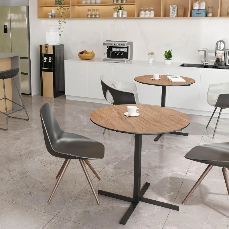 32'' Small Round Dining Table for 2-4 Person, Modern Multipurpose Round Conference Table Small Coffee Meeting Table 2