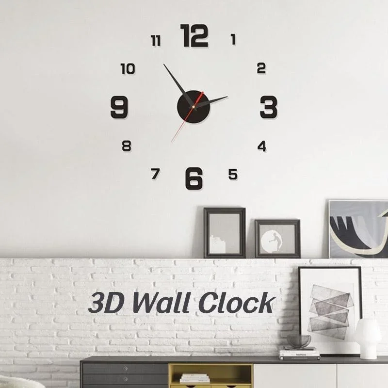 3D Wall Clock Luminous Frameless Wall Clocks DIY Digital Clock Stickers Silent for Office Decor study wall clock 3d wall clock