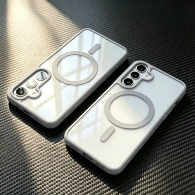 Luxury Transparent Anti-Slip Matte Magnetic Phone Case