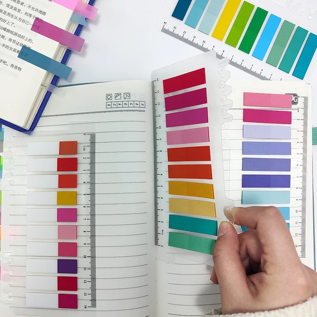 컬러풀한 메모와 인덱싱을 위한 모란디 컬러 스티커 메모