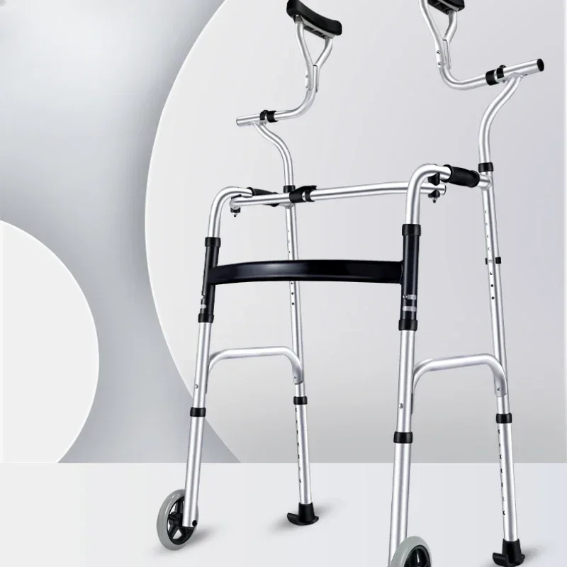 Adjustable Aluminum Alloy Cane-Wear-Resistant Walking Aid, Shock-Absorbing Disabled Walker, Lower Limb Trainer