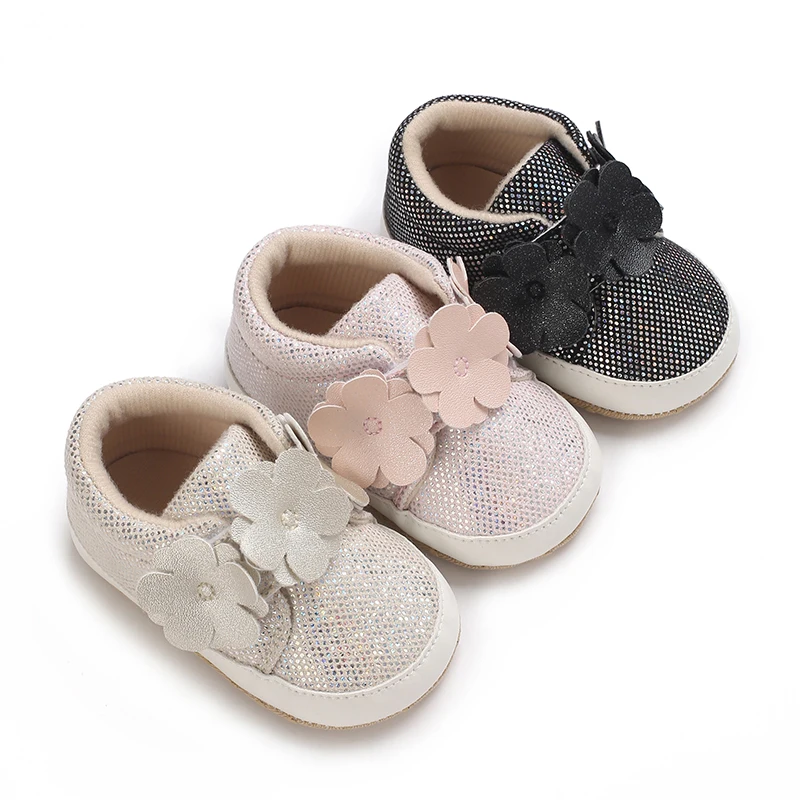 Spring and Autumn 0-18 Month Newborn Baby Shoes Baby Comfortable Soft Sole Walking Shoes Girl Cute Flower Sports Shoes 2