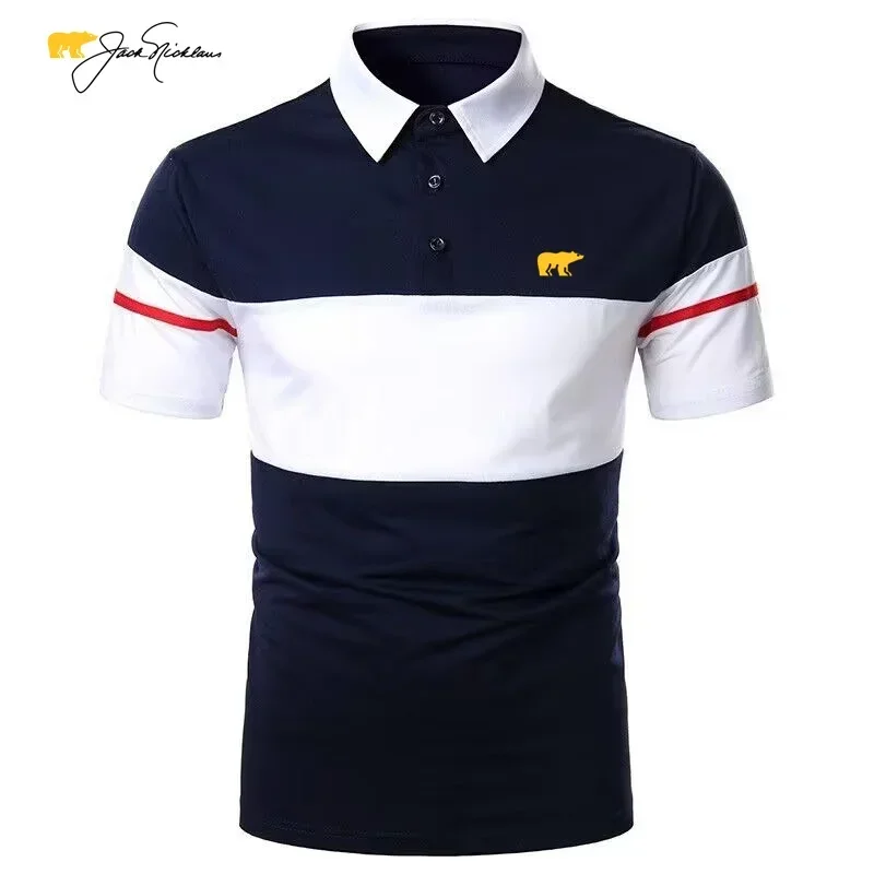 Men's Polo Shirt Jack Nicklaus Embroidery T-shirt Summer Fashion Casual Short Sleeve Business Breathable Sports Golf Top