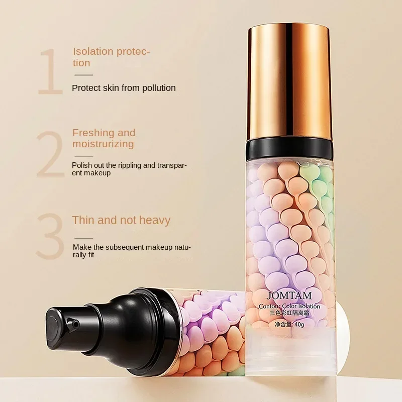 Liquid Concealer Three Colors Mixed Isolation Lotion Makeup Invisible Pore Moisturizing Bright Skin