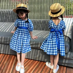 Summer Korean Style Baby Girl Children Kids Fashion Casual Cute Fresh Printing Thin Lace Design Round Neck Short-Sleeved Dress