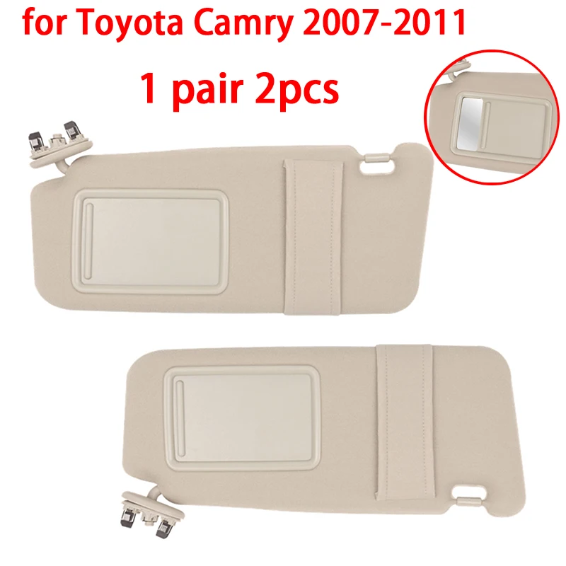 

1pair 2pcs Car Sun Visor Left Right Side Sunshade Shield Sun Visor Board with mirror for Toyota Camry 2007-2011