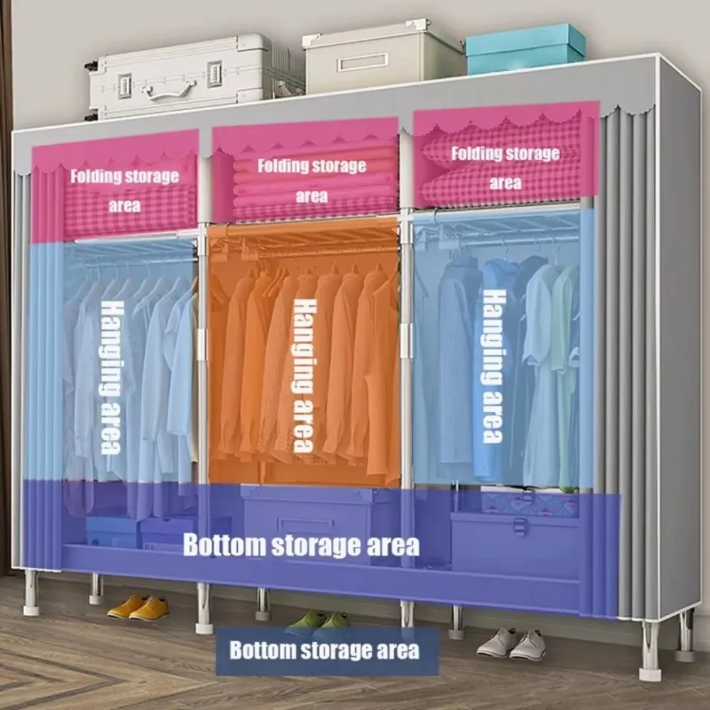 Dustproof Wardrobe Oxford Cloth Waterproof Cupboard Bedroom Clothing Storage Cabinet storage cabinet cloth wardrobe fabric wardrobe Space Saving Organizer
