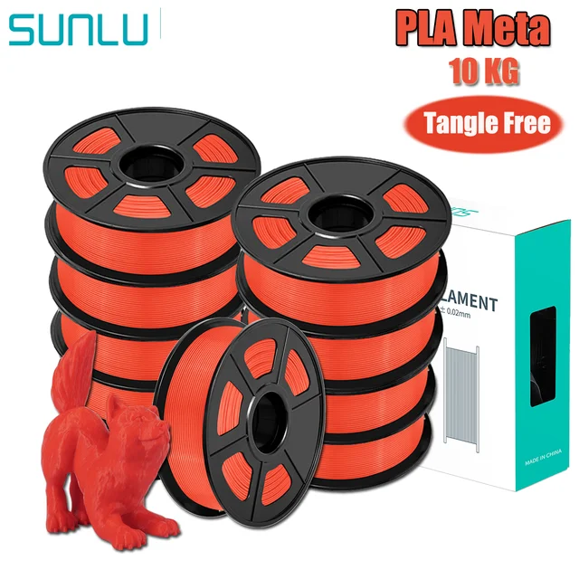 10KG SUNLU PLA Carbon Fiber 3D Printer Filament Black 1.75mm Neat Spool  No-Knot