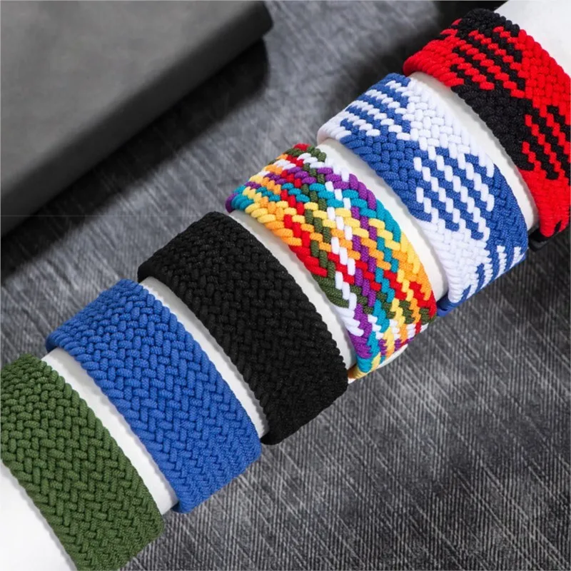 Braided Solo Loop Sport Strap for Smartwatch - 22mm Replaceable Bracelet Strap
