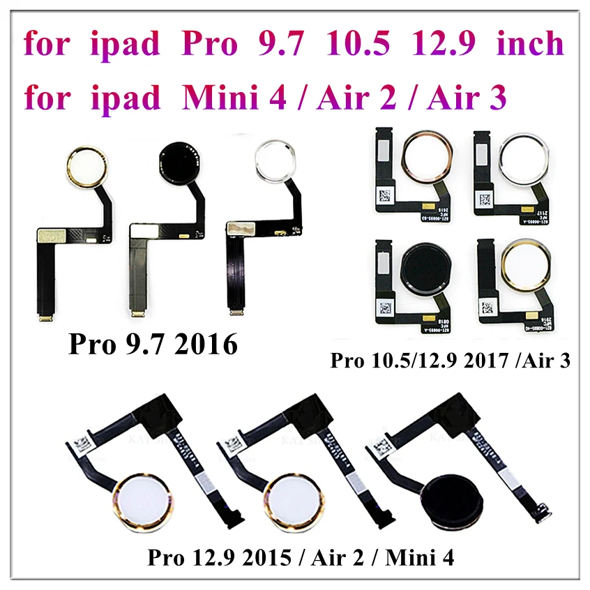 1 Pz Home Button Flex Per Ipad Pro 9.7 10.5 12.9 Pollici 2015 2017 1St 2Nd Gen Air 2 3 Home Button Menu Key Flex Cable Sostituzione