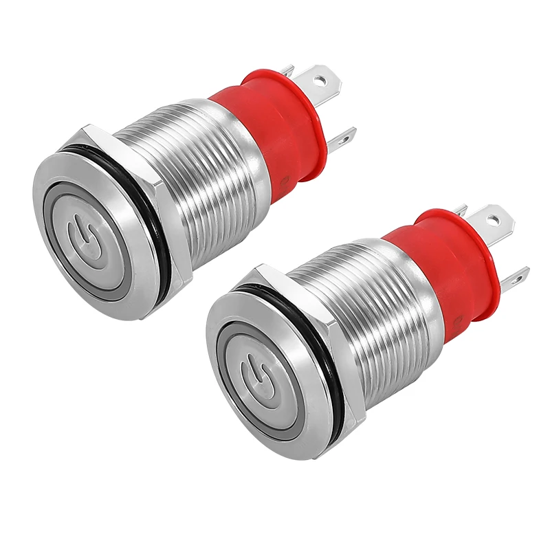 metal auto reset anel led simbolo de 02