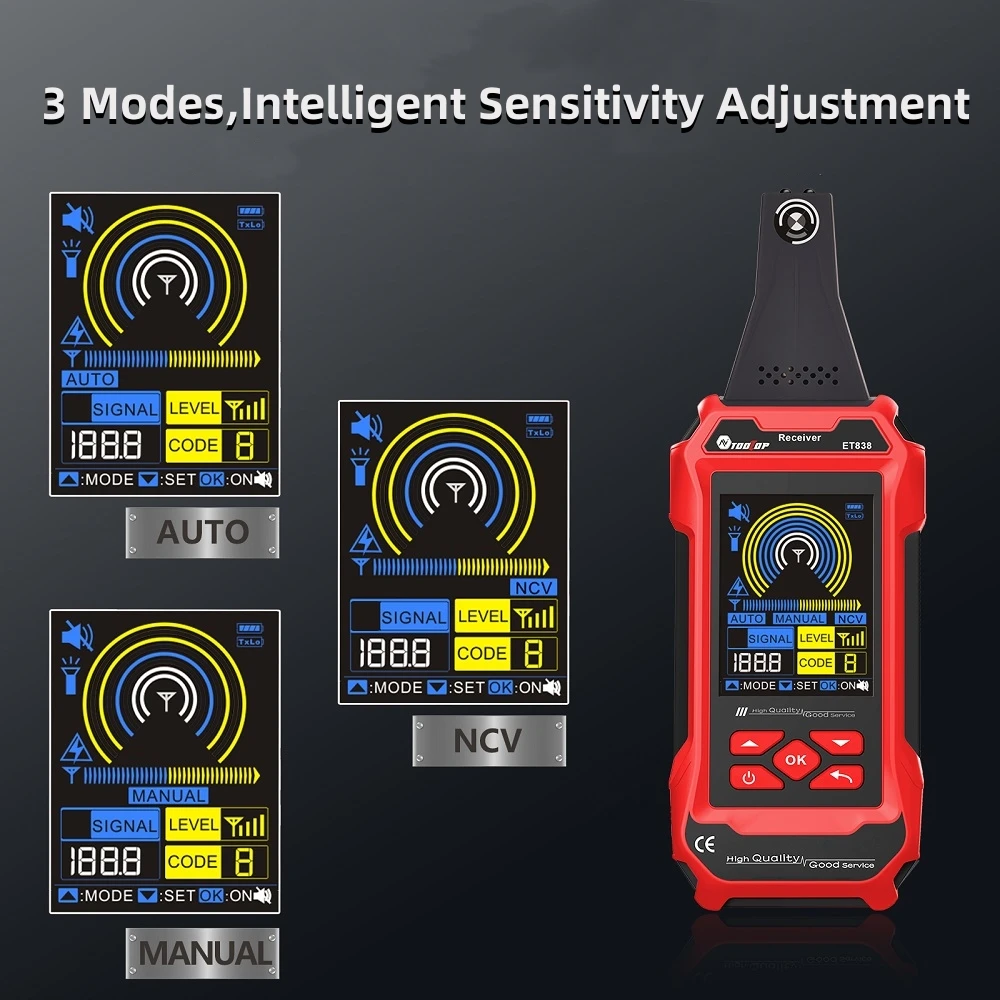 TOOLTOP ET836 3-in-1 Cable Locator Underground Circuit Tester - Image 6