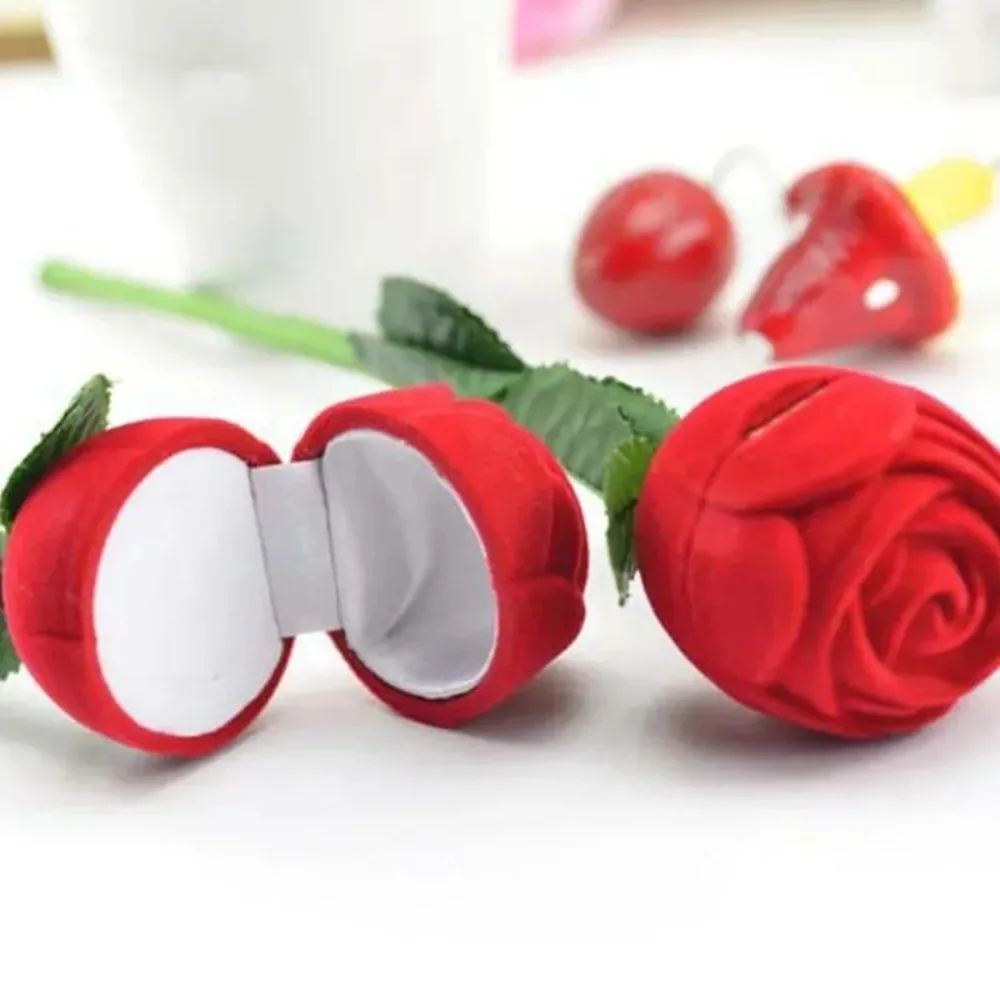 Schmuckschatulle in Rosenform, Aufbewahrungsbox für Ringe und Ohrringe, Geschenkbox für Frauen, Valentinstagsgeschenk, romantisches kreatives Geschenk für Freundin, 1 Stück – Detail 6