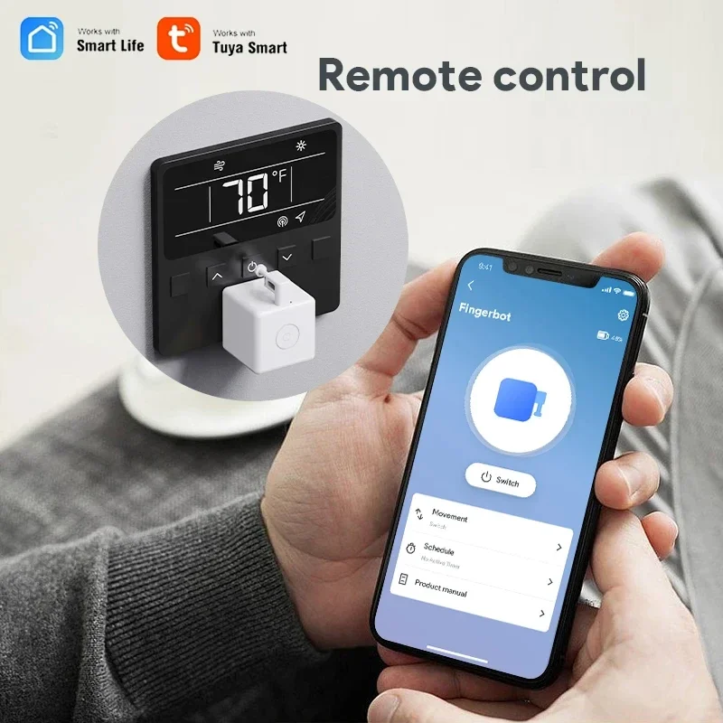 Tuya Zigbee Smart Tpye-C Rechargeable Touch Fingerbot Plus Robot Button Pusher Arm Switch Support Alexa Google Home Alice Smart Fingerbot 1/3Pcs