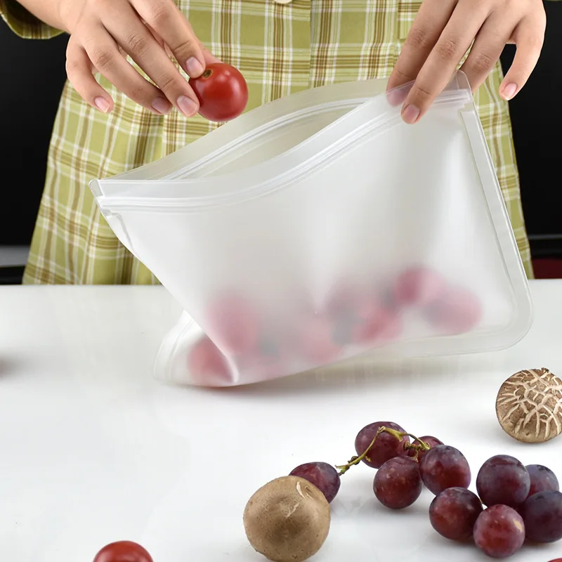 Reusable Leakproof Silicone Food Storage Bags - BPA-Free Ziplock
