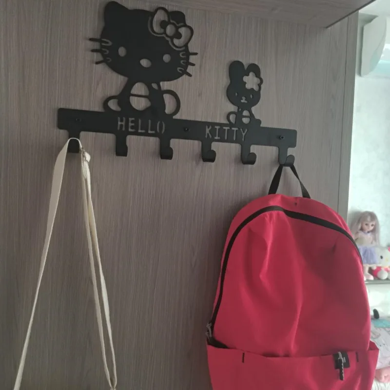 New Sanrio Hello Kitty Storage Ornaments Hooks Cartoon Creative Door Wall Decor Miscellaneous Items Key Bag Storage Hooks Cute storage hooks