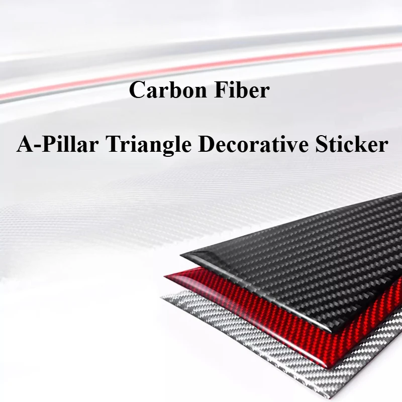 Tesla Model 3/Y Highland 2019-2025 액세서리 A 필러 삼각형 장식 스티커 수정 된 탄소 섬유 스크래치 방지