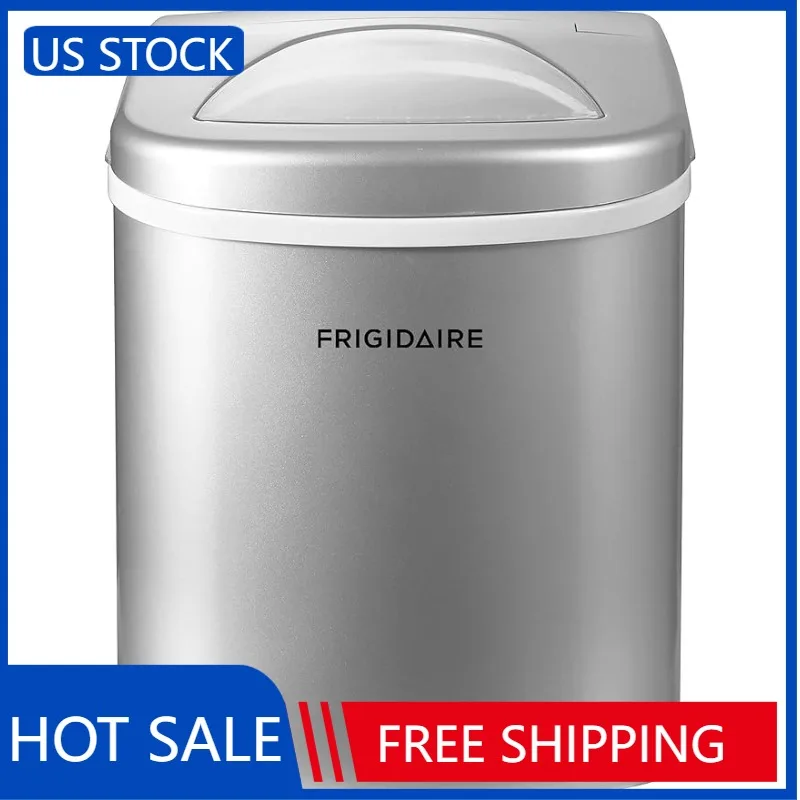 

Frigidaire EFIC108-SILVER Counter top Portable, 26 lb per Day Ice Maker Machine, Silver