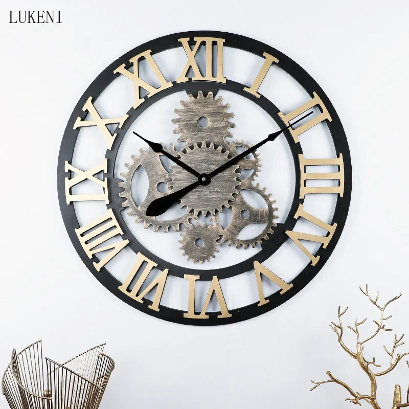 GUDEMAY Horloge Murale Design Moderne Vintage, Grande Horloge Murale Géante XXL 40 CM