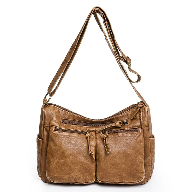 

Винтажная женская сумка через плечо, сумка-мессенджер 2022, модная брендовая кожаная женская сумка, большая дамская сумочка