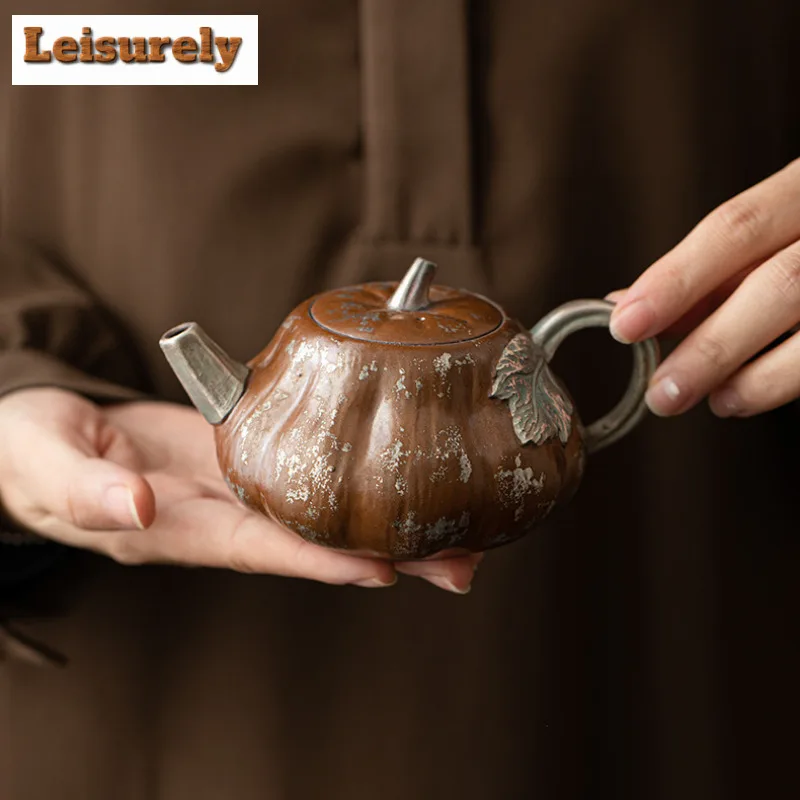 Antique Gilded Silver Ceramic Teapot Japanese Tea Infuser Pot Household Tea Soaking Kettle With Strainer Teaware Supplies Craft