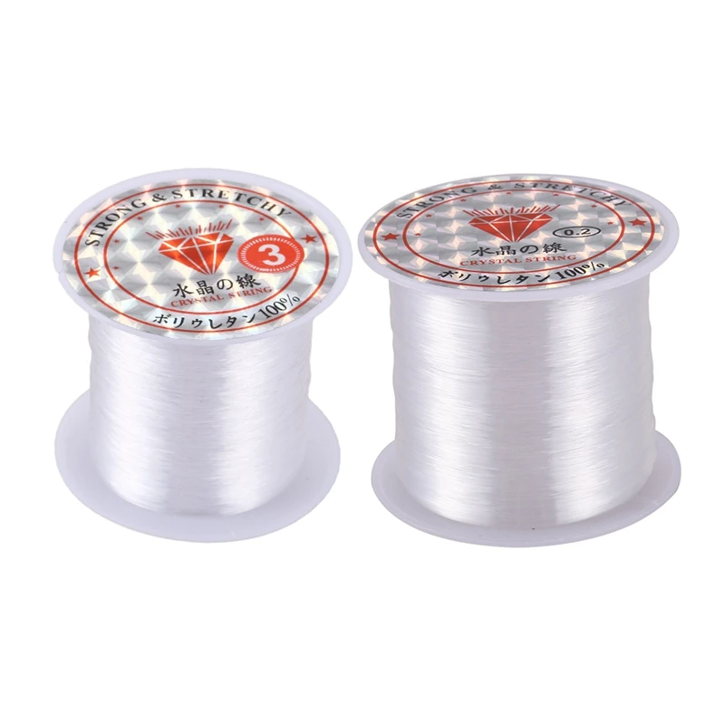 Nylon beading wire, clear, 0.3mm, 2m.