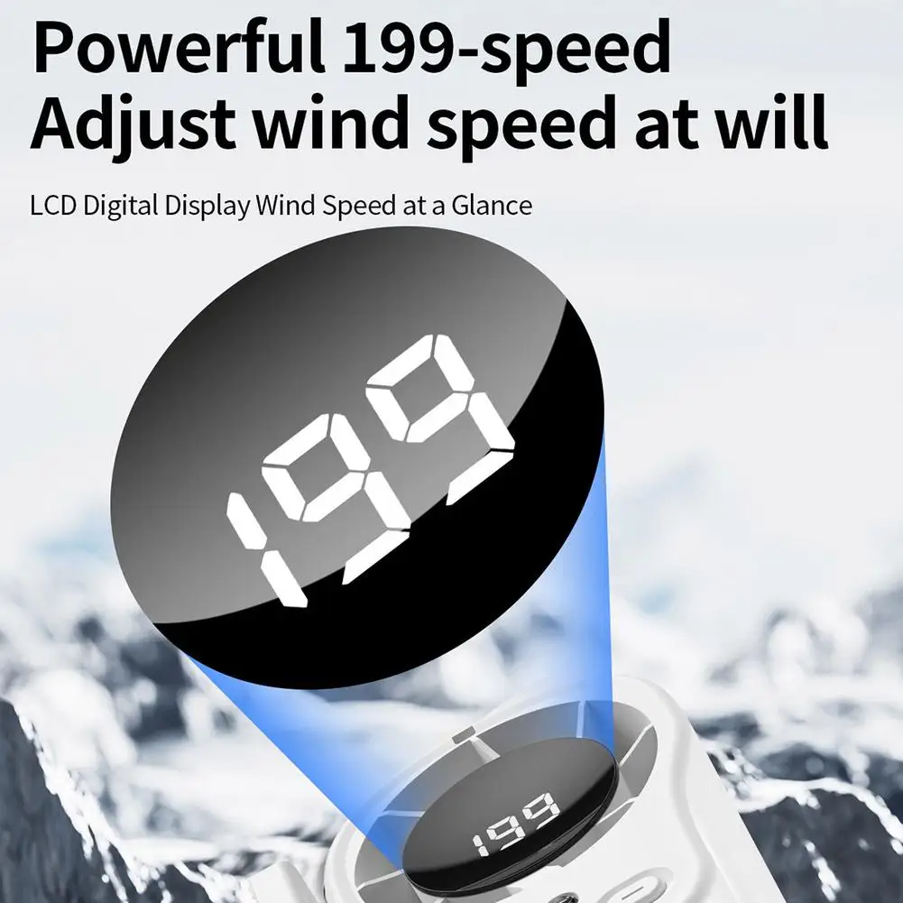 Portable USB Rechargeable Clip-On Fan with LED Display and 360° Rotation