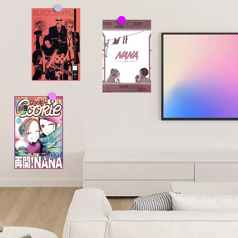Wall sticker wall stickers 10 PCS hot anime Nana poster sticker Harajuku nostalgia gift for living kids room card coffee laptop luggage skateboard