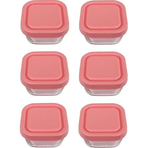 

Pasabahce 53223 Snowbox 6 S Glass Storage Container 275CC Pink