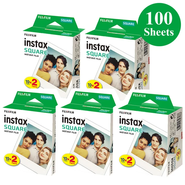Classic 10-100 Fogli Instax Square Camera Pellicola Istantanea Carta Fotografica Per Stampante Per Smartphone Fujifilm Instax Square Sq6/Sq10/Sp-3