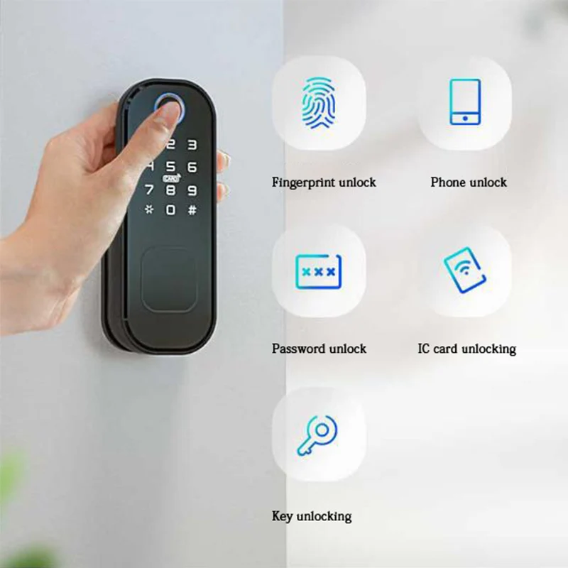 Fingerprint Remote Control Outdoor Door Electronic Gate Lock Bluetooth TUYA TTLock APP Password IC Card Keyless Smart Door Lock