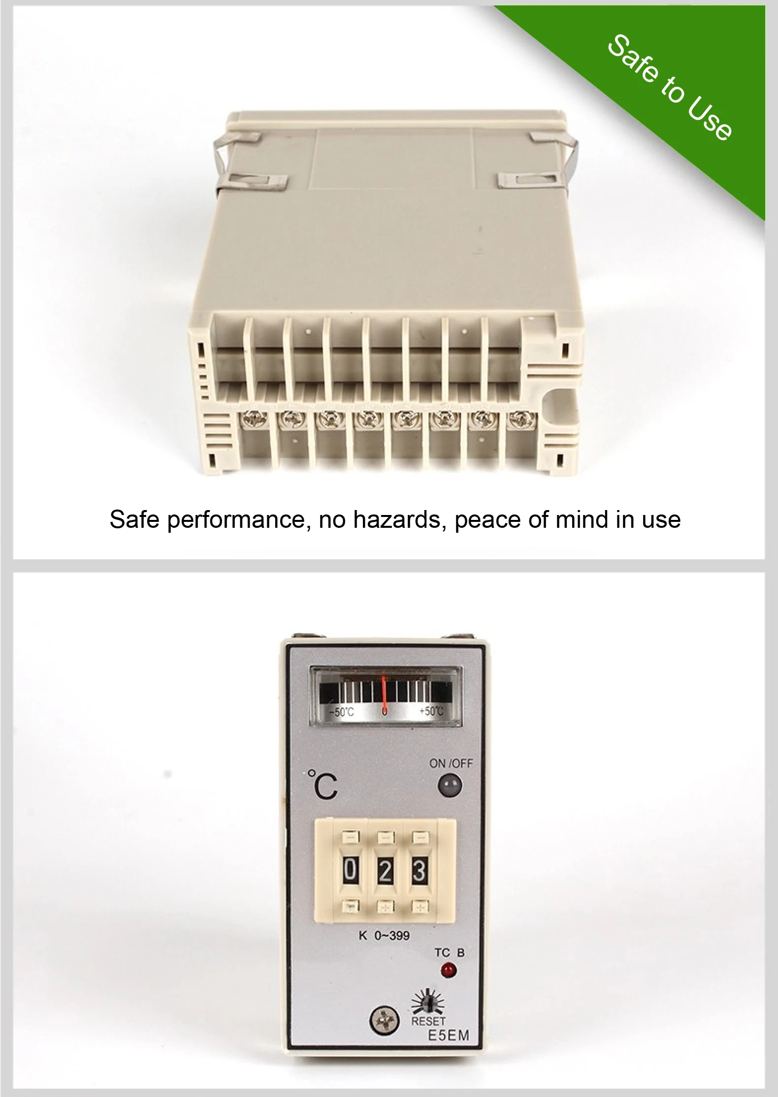 Pointer Temperature Controller E5EM-YR40K K-Type Thermocouple 0‑399°C Analog Rot