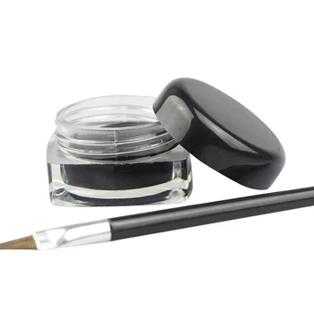 Heallor 1PC Waterproof Gel Eyeliner Mini Eyeliner Gel Cream With Brush Makeup Cosmetic Black Waterproof Eye Liner Pen - Thumbnail 3