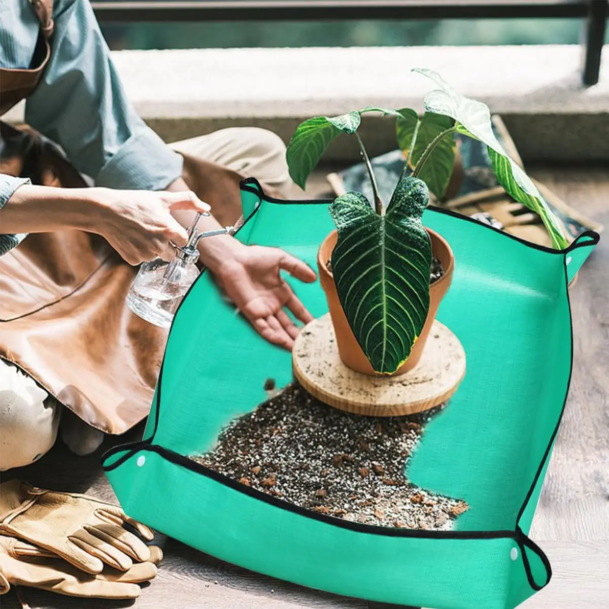 Plant recovery mat, waterproof transplant mat, indoor juicy potted plant portable gardening mat
