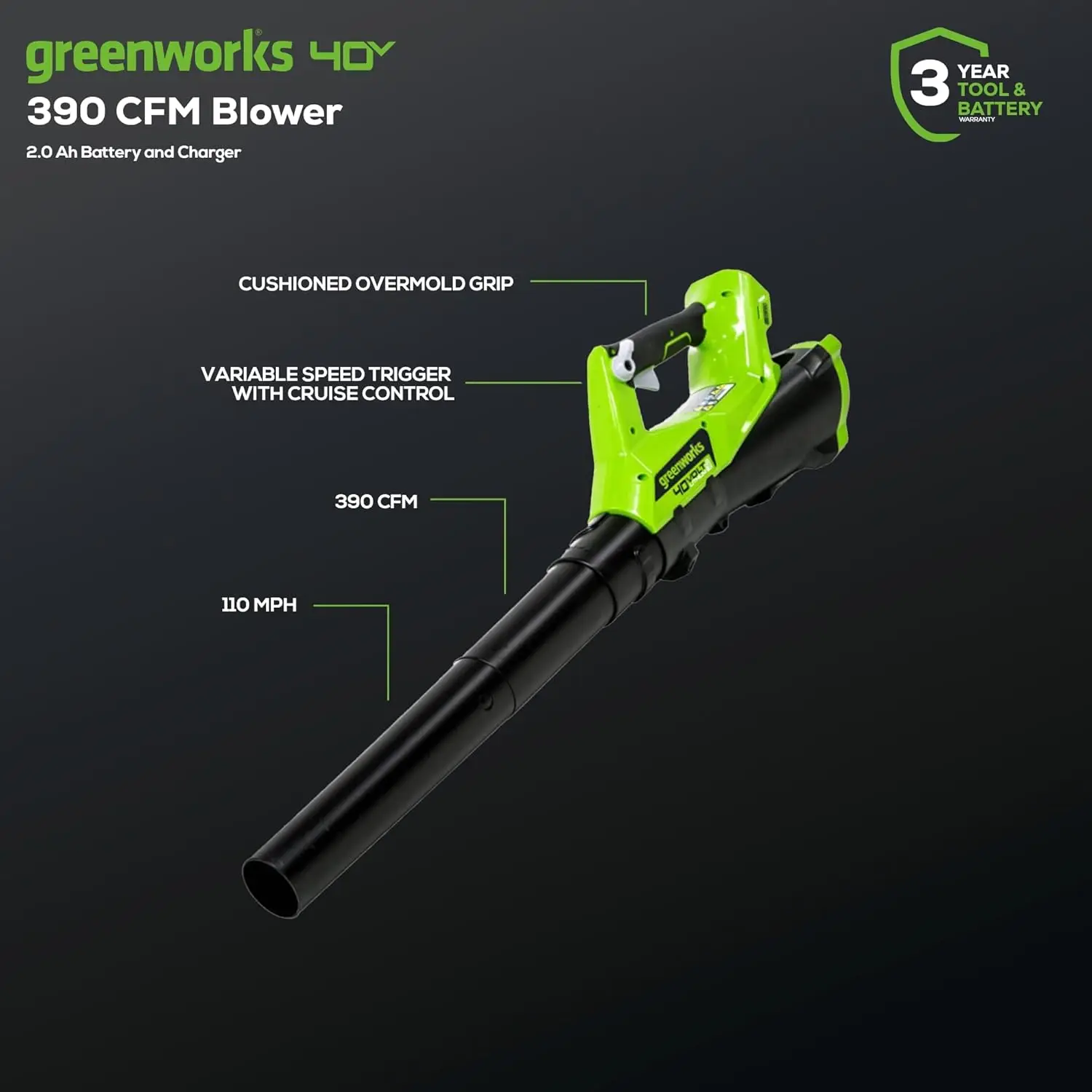 40V cordless yard tool kit image 3