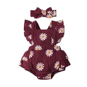 Baby Girl Summer Romper – Sunflower Print Sleeveless Jumpsuit (0–18 Months)