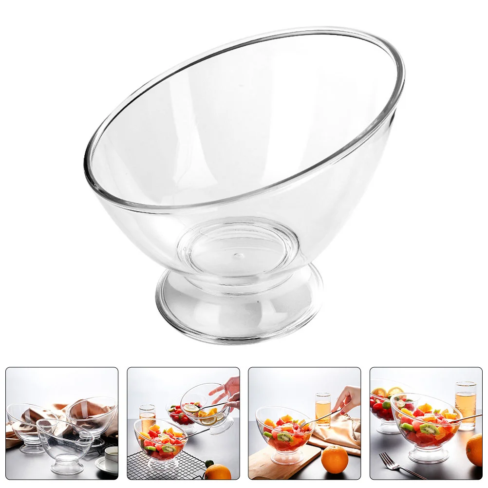 Slant clear bucket Cut Glass Bowls Clear Glass Cooking Bowls Dessert Fruit  Serving Bowls Glass Terrarium Candy Jar for salad - AliExpress