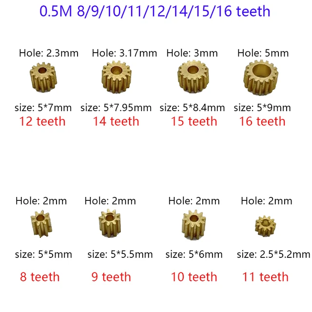 Ingranaggio frontale, ingranaggio, modulo 0,4, in ottone, 40 denti