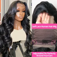 30 38 pouces Hd Transparent dentelle frontale perruque 13x4 vague de corps perruques de cheveux humains pour les femmes noires sans colle perruques lâche cheveux ondulés profonds 4
