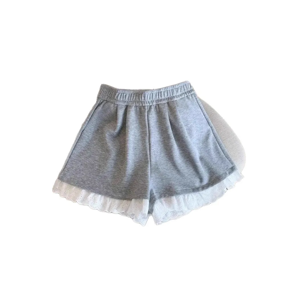 Women Summer Lace Patchwork Sport Shorts