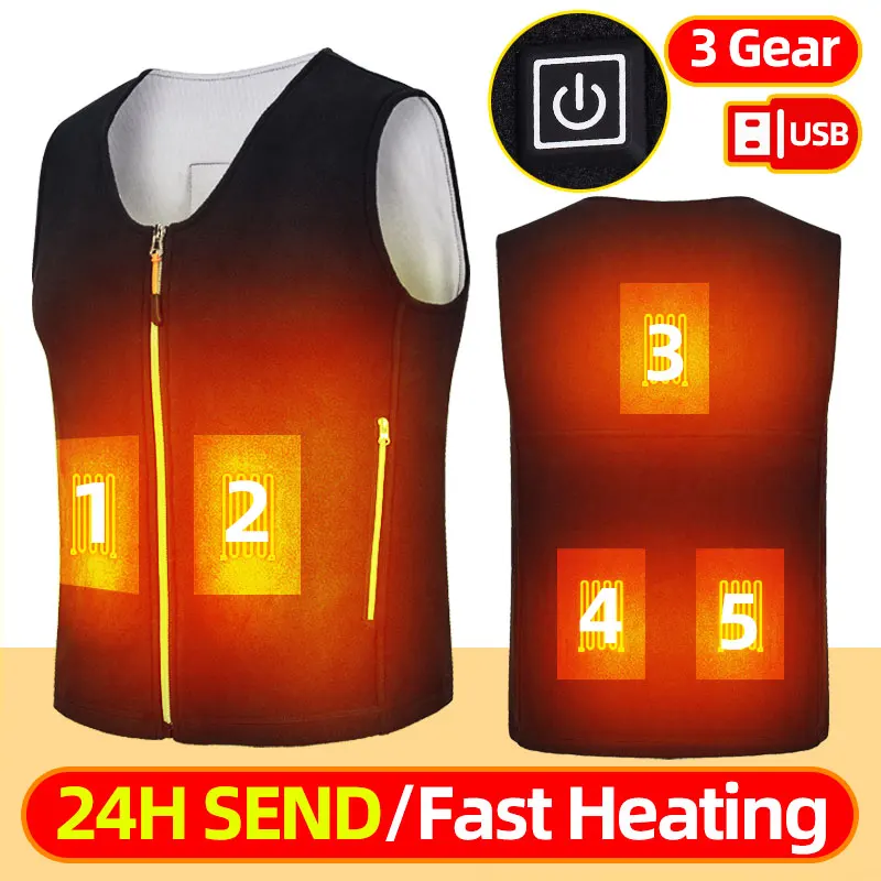 Usb Heated Vest Men Women Rechargeable Warming Self Heating Vest Fleece Electric Heated Jacket Clothing Thermal Waistcoat 15 zone washable electric heating vest heating jacket heated vest