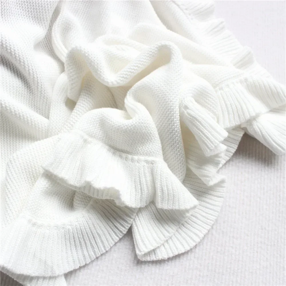 Personalized Knit Baby Blanket Custom Embroidered Name Cotton Shower Blanket  Newborn Gifts Baby Blanket for Girls Boys 6