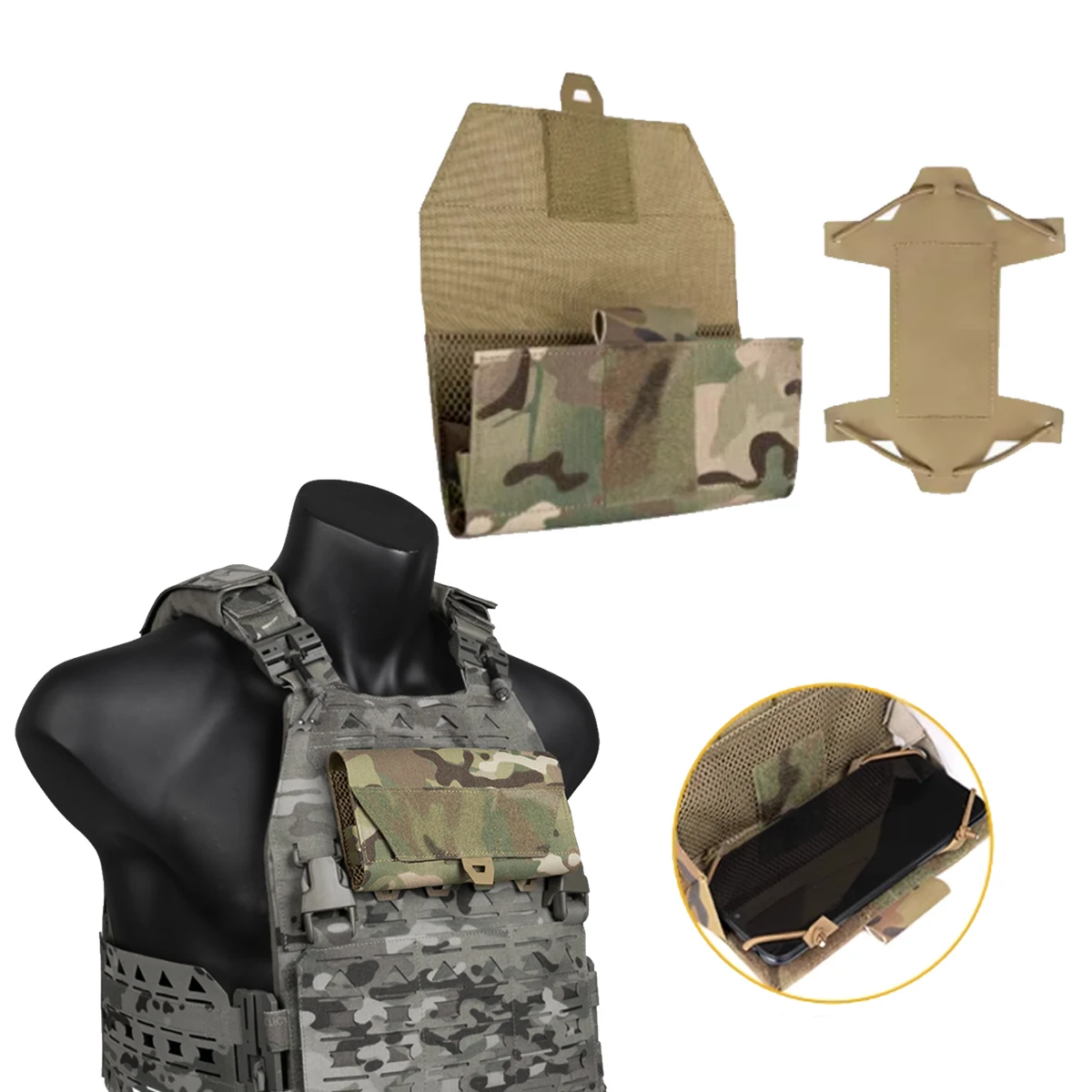 

Outdoor Cell Phone Bag, Universal Molle Chest Bag Tactical Vest Panel Bag Suitable For Airsoft Paintball Shooting, War Games