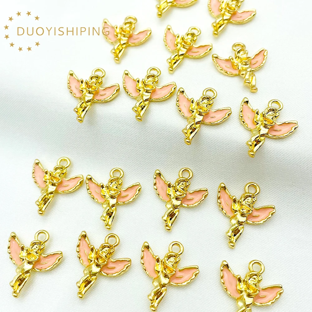 

10Pcs Golden Statue Angel Enamel Alloy Charm For Fine Jewelry Making Fashion Necklace Pendant Earrings High Quality Accessories