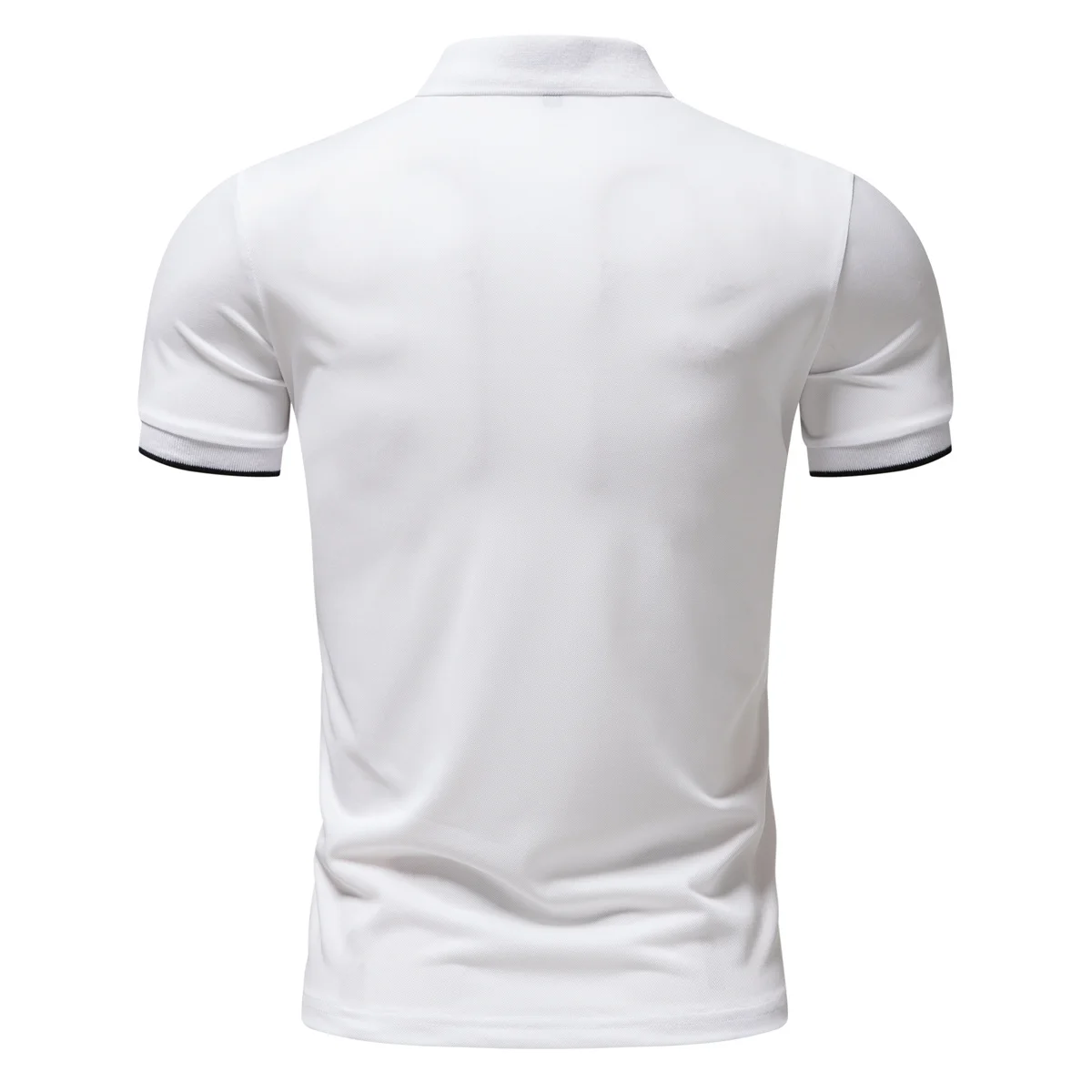 New Summer Men's Polo Lapel Collar Striped 4