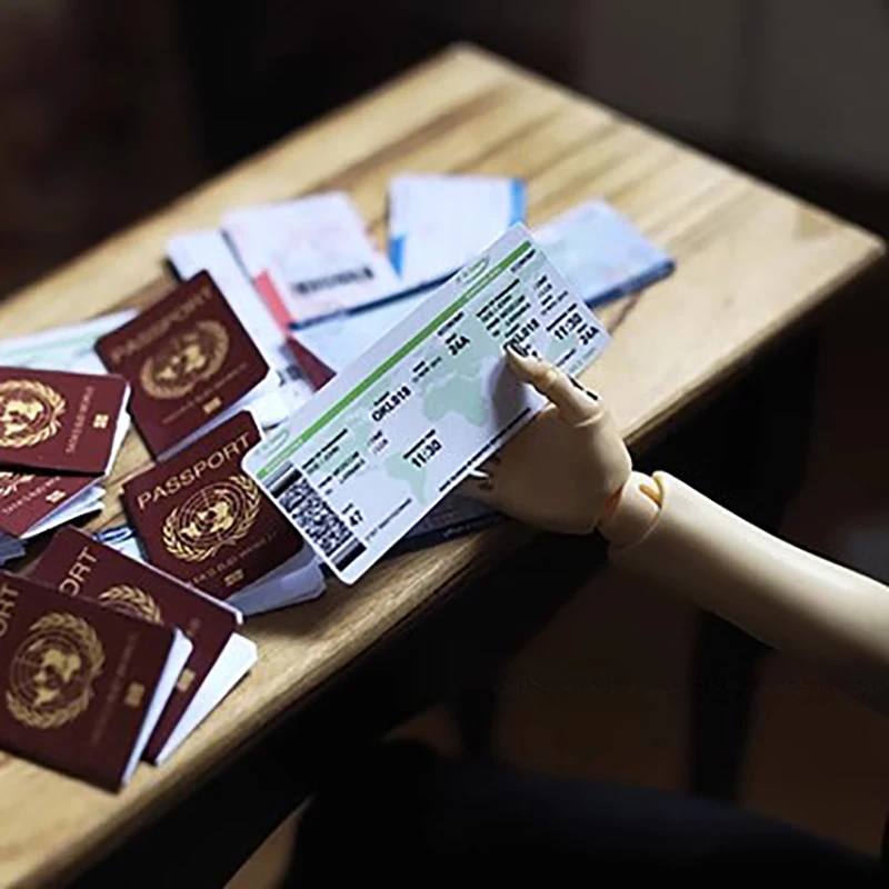 

Doll Furniture Miniature Simulation Passport Air Ticket For 1/3 1/4 Doll Accessories DIY Dollhouse Girls Kids Toys