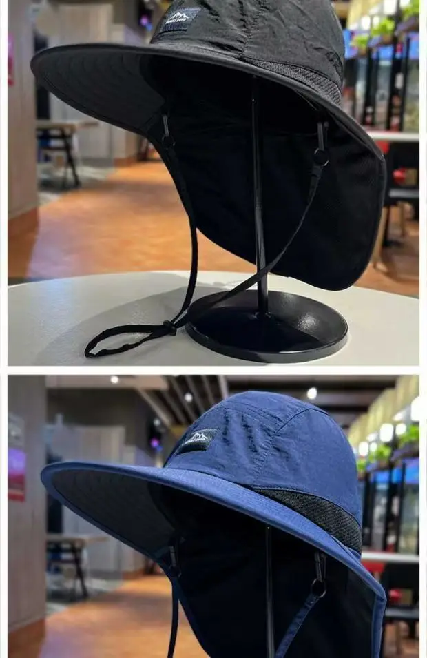 Unisex Windproof Quick-Dry Fisherman Hat Mesh Breathable Fishing Cap with Neck Flap & UV Protection for Outdoor Fishing Hikin