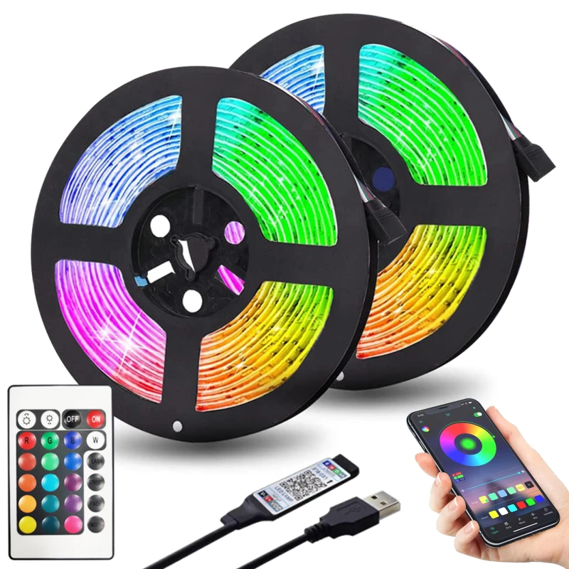 LED Strip Light RGB 2835 Flexible Lamp Tape Luces String USB DC5V Bluetooth Infrared Control TV Screen Backlight Home Decoration |